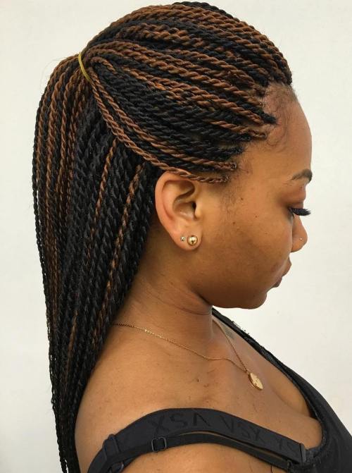 BLACK ROPE TWISTS WITH HIGHLIGHTS