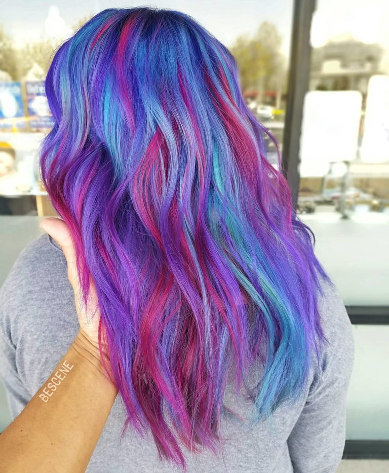 BLUE MAGENTA AND TEAL HAIR COLOR