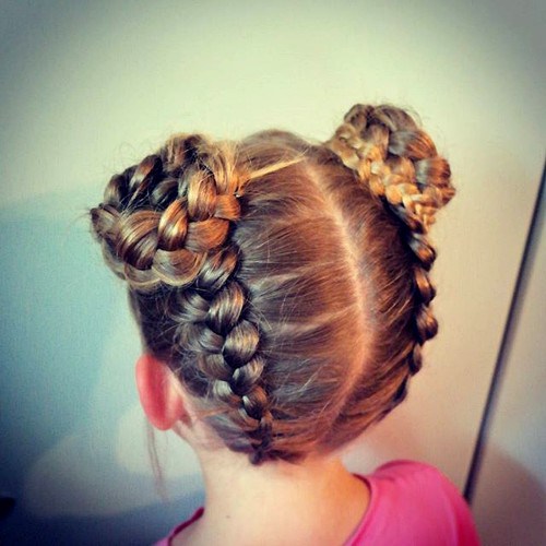 BRAIDS AND BUNS LITTLE GIRLS HAIRSTYLE