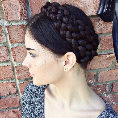 COOL DOUBLE BRAIDED CROWN UPDO