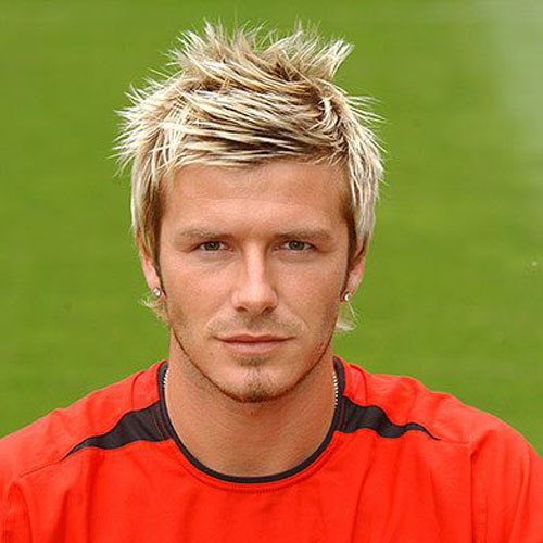 David Beckham Messy Spiked Hair With Highlights