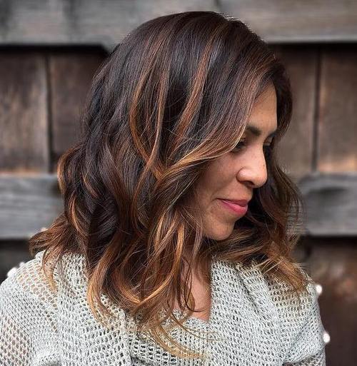 Hairstyles for Women Over 40 Curled and colored