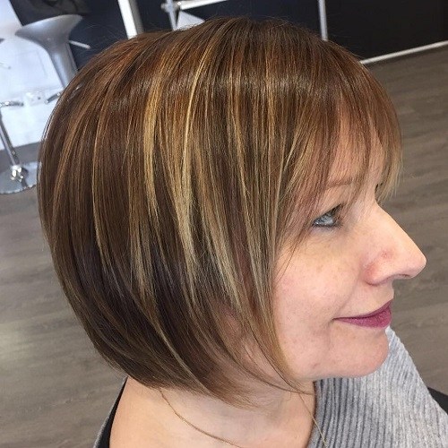 Hairstyles for Women Over 40 Fringed Bob