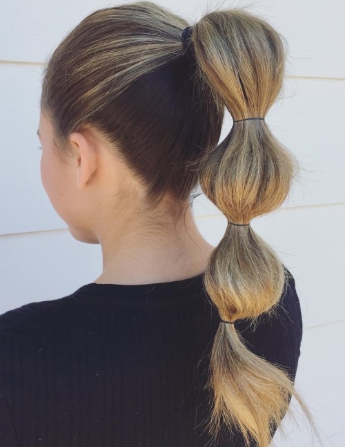 High bubble ponytail