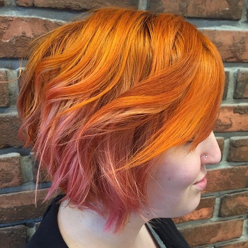 LONG COPPER PIXIE WITH BALAYAGE