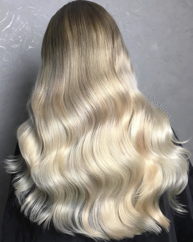 LONG WHITE BLONDE OMBRE HAIR