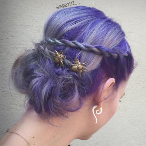 PASTEL COLORED UPDO WITH ROPE TWIST