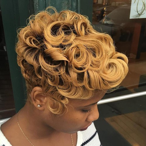 PIXIE WITH CURLS AND FINGER WAVES