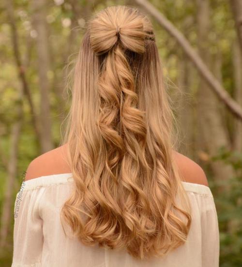hairbow on long curls