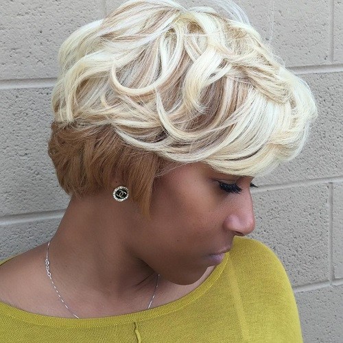 AFRICAN AMERICAN SHORT BLONDE HAIRSTYLE