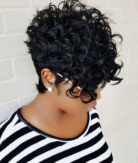 African American curly pixie