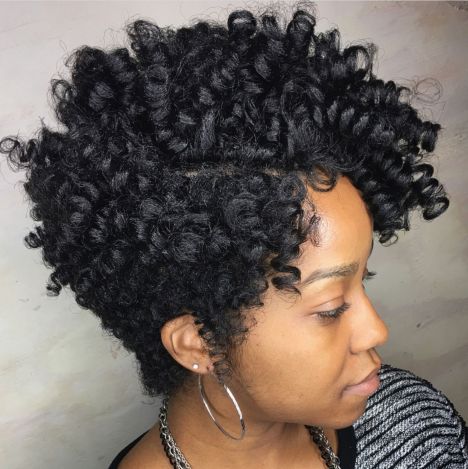 African American short tapered curly cut