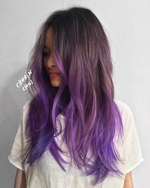 BROWN TO VIOLET OMBRE