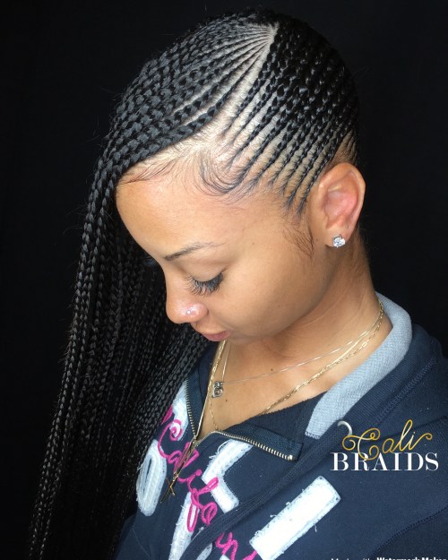 Back and forth skinny braids