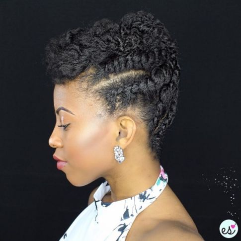 Braided updo for natural hair