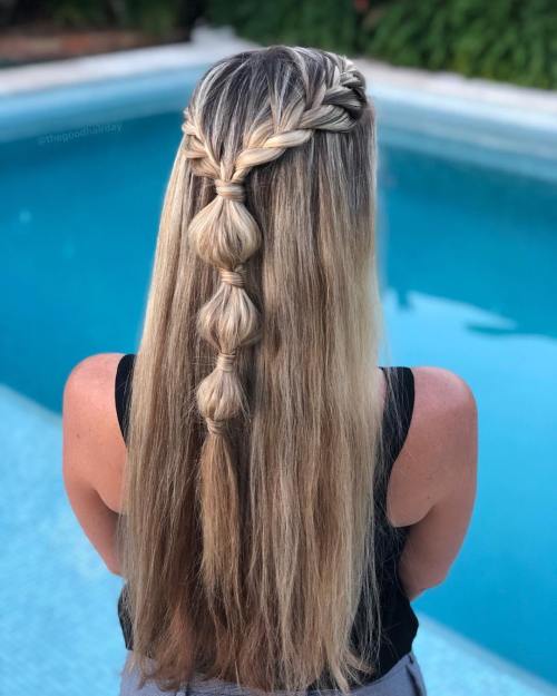 French braids and bubble braids