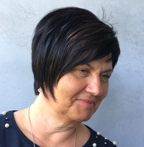 Long layered pixie over 50