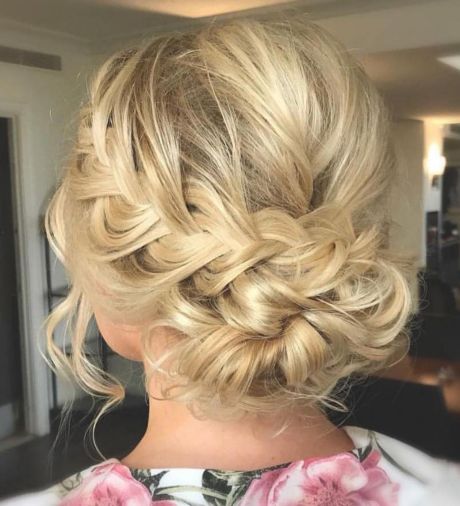 Low updo with a braid