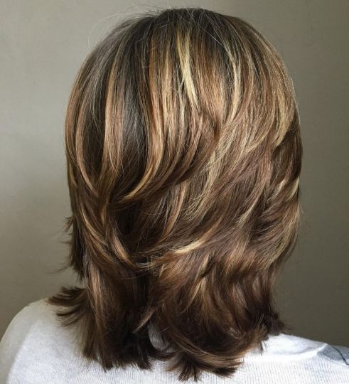 Medium Cut with Chunky Swoopy Layers