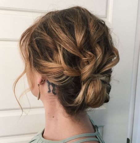 Messy updo with curls