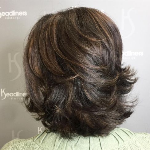Midlength layered hairstyle