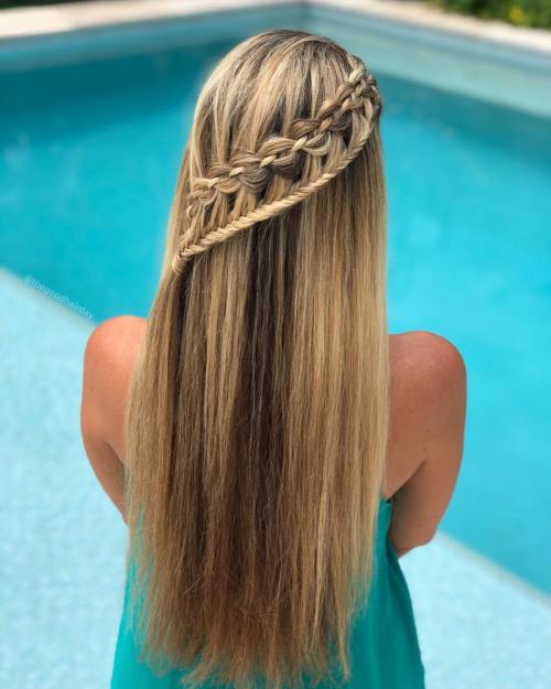 Mixed waterfall braids