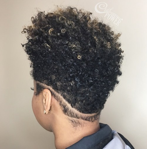 Natural undercut with shaved line