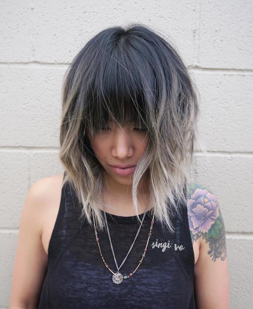OMBRE BOB WITH BLUNT BANGS