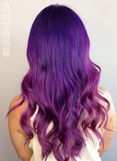 PURPLE AND VIOLET OMBRE HAIR