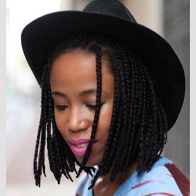 Short Braided Bob with Hat