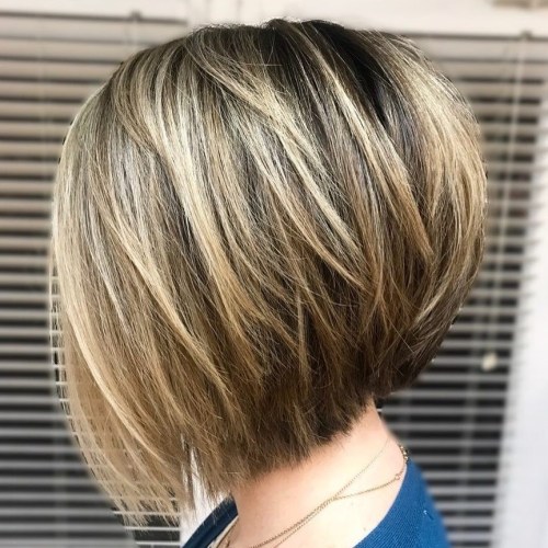Stacked bob with wispy layers