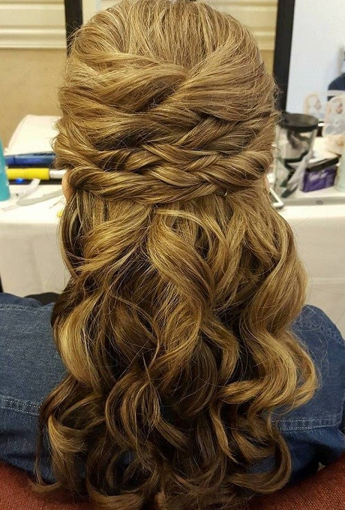half up wedding hairstyle with twists
