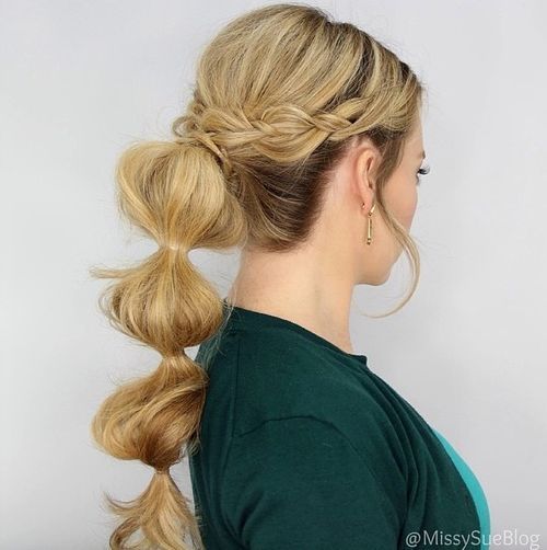 Bubble pony for long hair