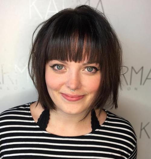 Chinlength bob with a fringe