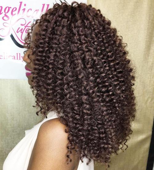 Chocolate brown curly sewin