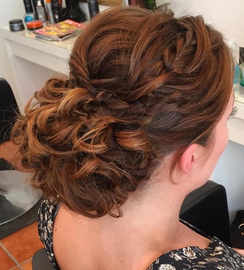 Curly prom hairstyle for long hair
