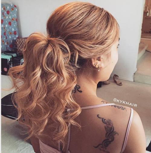 Formal curly ponytail