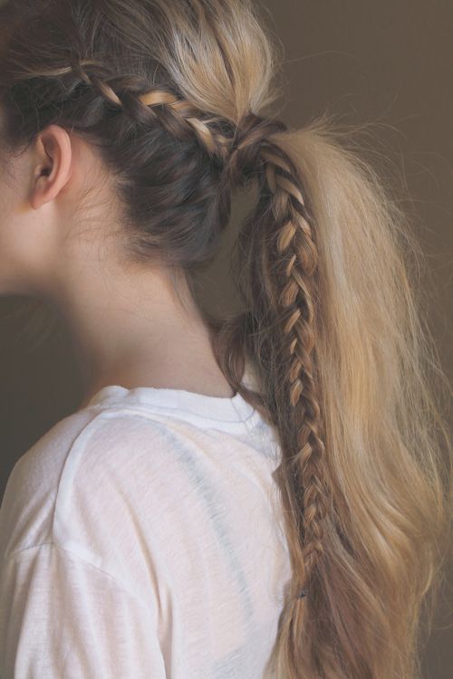 Messy side braided ponytail