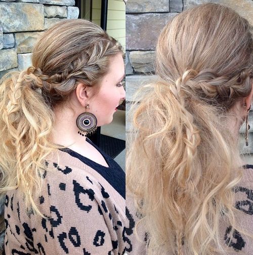 Pretty messy pony with braided section