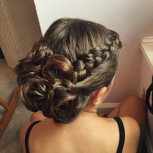 Side braid prom hairstyle for long hair