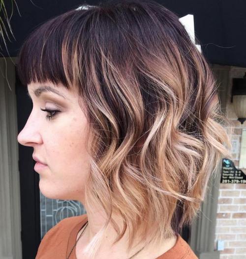 Brown bob with ombre highlights