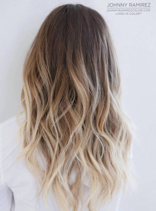 Brown to blonde ombre hair