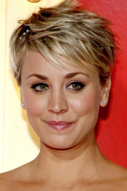 Classic pixie haircut with bangs