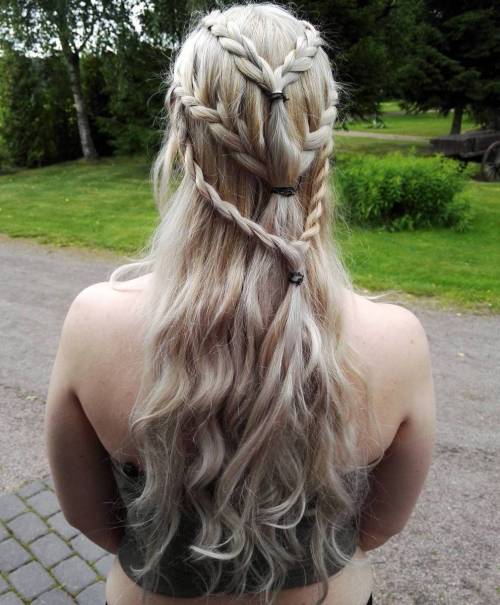 Daenerys tripple braids hairstyle