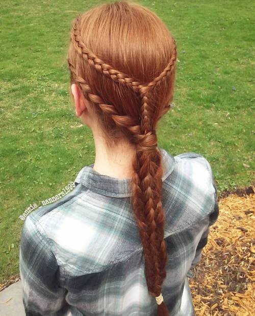 Low braided ponytail