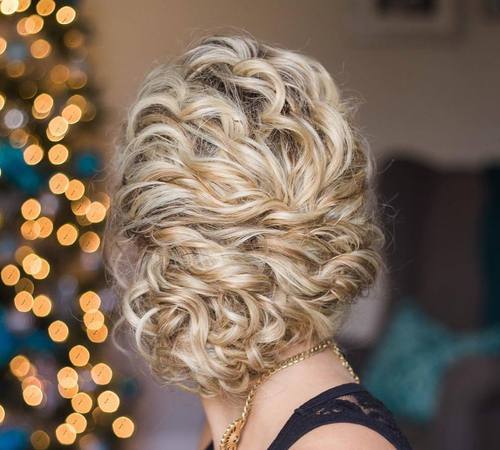 Loose updo for curly hair
