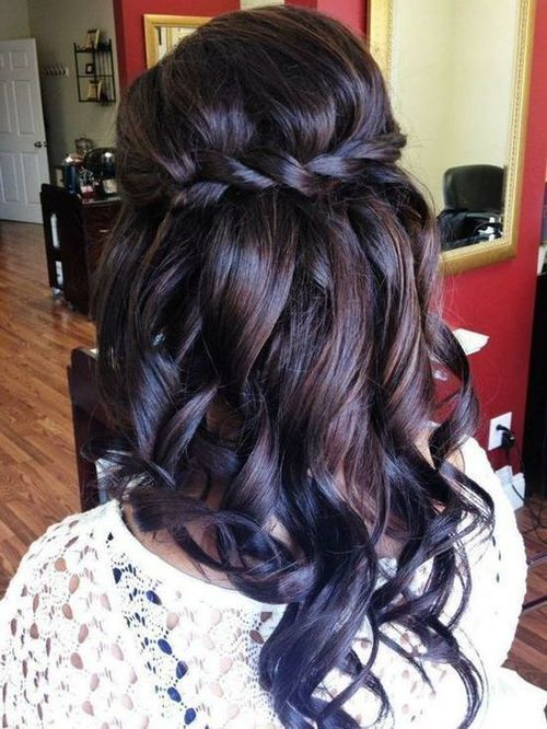 Loose curls and waterfall twist