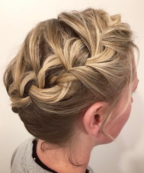 Messy braided updo for girls