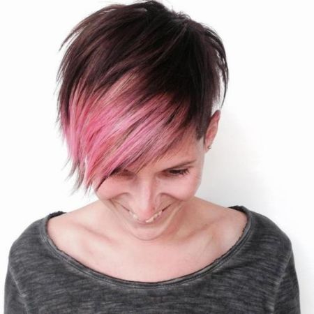 Short funky hairstyle for thin hair