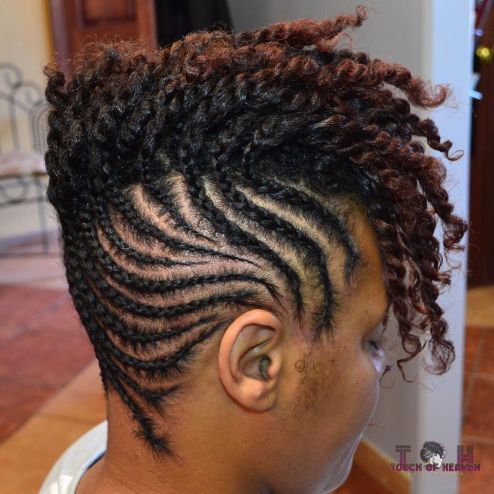 Short mohawk with cornrows